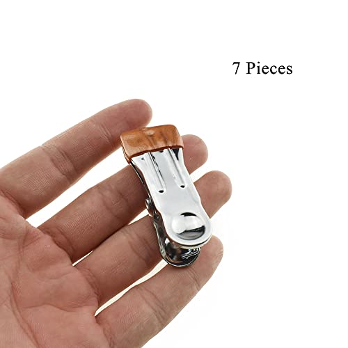 Image of Hahiyo Stainless Steel Clothespins Sock Clip Laundry 2.2inch Length with Spring Strong Grip Windproof Easy Pinch Hang Handy Save Space Not Damage Leave Pinch Mark for Clothesline Towel Gold 7PCS