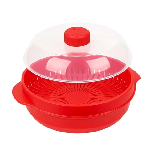 Yianyal Microondas para verduras - Resistente al calor para cocina | Cesta para verduras al vapor con tapa - Para uso en casa, hotel, restaurante, apartamento