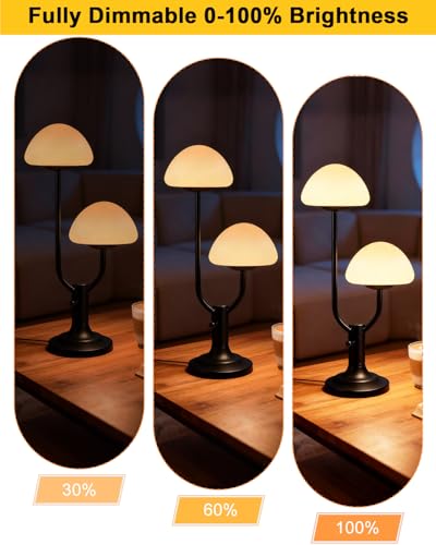 Lightdot Mushroom Table Lamp for Bedroom Dimmable Cute Black Desk Lamp — view 4