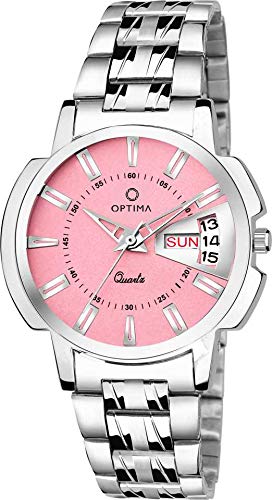 OPTIMA Day and Date Unique Pink Dial Analogue Mens Watch (B0819R9C2D) Amazon Price History, Amazon Price Tracker