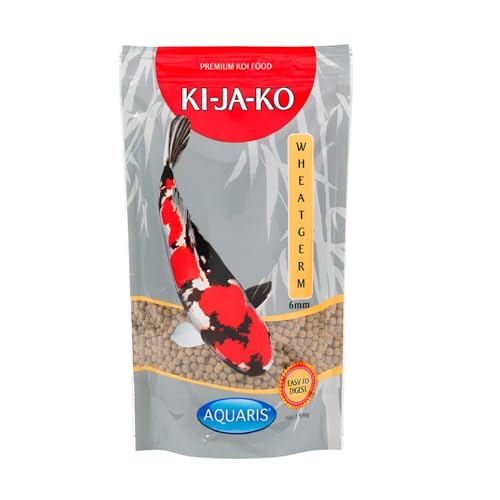 KI-JA-KO Wheatgerm Mangime per Carpe Koi – 1 kg / 6 mm – Primavera e Autunno – Facile da Digerire, con Germe di Grano, Prebiotici e Omega-3 – Senza Carotenoidi