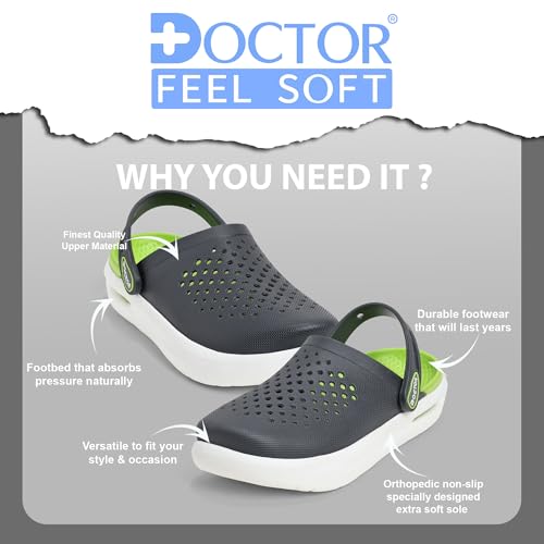 Image of Men Platform Clogs with Adjustable Back Strap | Lightweight EVA Cushioned Sole | Breathable Anti-Slip Everyday Wear Footwear for Indoor & Outdoor Use