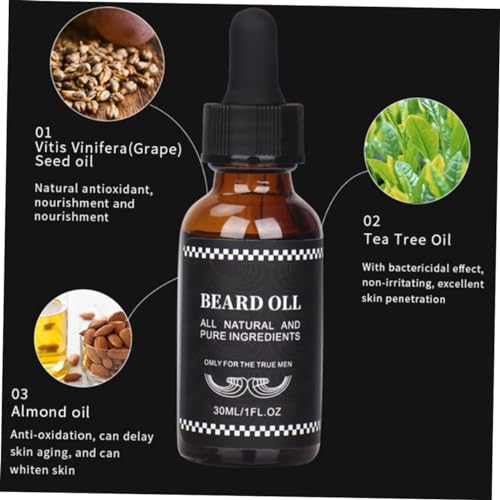 Baluue 5 Peças 1 Líquido Para Crescimento De Barba Óleo Para Cuidados Com A Barba Condicionador De B