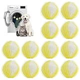 Prety 12 Pcs Atrapa Pelos Lavadora,Bolas Atrapa Pelos para Lavadora-Quita Pelos Mascota Reutilizables-Elimina Pelo de Perro/Gato,Pelusas y Suciedad-Compatible con Todas Las Lavadoras (Amarillo)