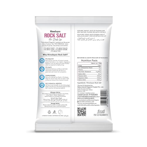 Image of Natureland Organics Himalayan Pink Rock Salt 500 Gm - Organic Rock Salt (Pack of 2)