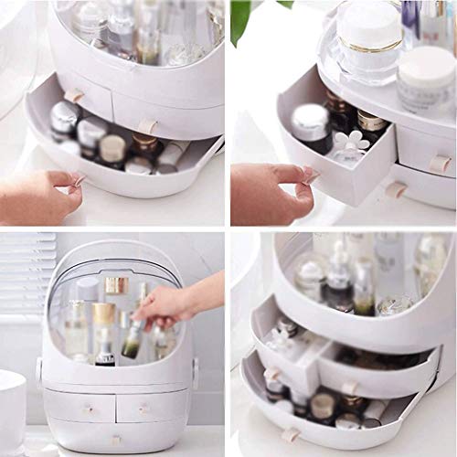 Boîte de rangement maquillage et cosmétiques grand format avec tiroirs et couvercle - 8