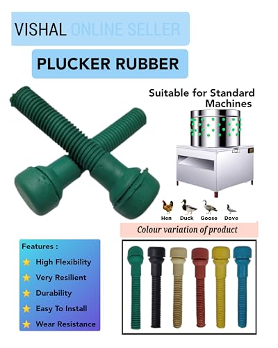 Image of VISHAL'S EXTRA SOFT Rubber Finger for Broiler Chicken Cleaning Poultry Feather Plucking Machine GREEN Pack Of 100