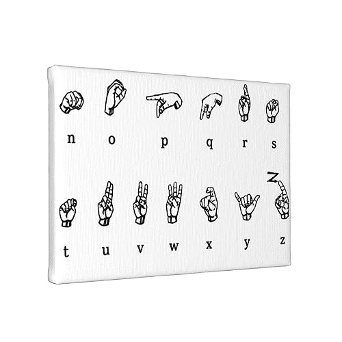 Pintura sin marco del alfabeto de lenguaje de señas 20 x 30 (horizontal) hogar sala de estar lona decoración de pared pintura