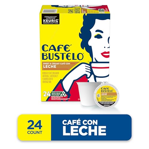 Image of Cafe Bustelo Sweet & Creamy Cafe con Leche Coffee Drink, Keurig K-Cup Pods, 24 Count Box