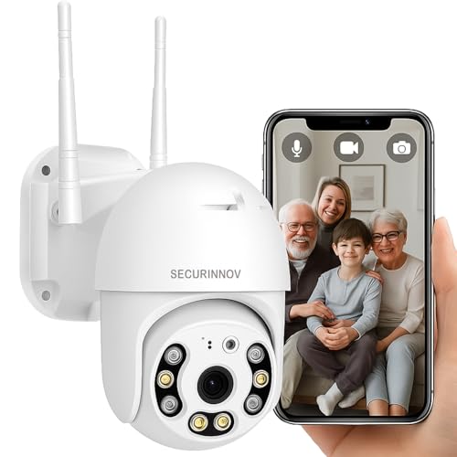 Image of securinnov 5MP WiFi Outdoor PTZ Security Camera | 360 View | Full HD | Color Night Vision | Motion Detection | Two Way Audio | Wireless CCTV Camera for Outdoor | Mobile App V380 Pro (PTZ)