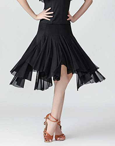 Z&X Women'S Ballroom Dancing 360 Degree Long Swing Latin Salsa Rumba Flamenco Dance Skirts For Practice thumb #4