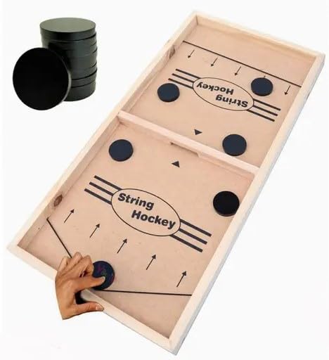 KUNIGAL TOYS -Board Games for Kids String Hockey Table Board Games Indoor Games Fastest Finger Games for Kids Fast Sling Puck Board Game for Kids and Adults (Delux Hockey) (B0DHCGDLC8) Amazon Price History, Amazon Price Tracker
