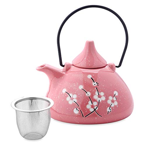 Panbado Kung Fu Theeset - Chinese Keramische Gongfu Theeset Porselein Theeset Geschenkset Met 1 Theepot, 1 Theezeef en 2 Theecopp. Ideale Thee-Infuser voor Kantoor Thuis, Blauw & Oranje Graffiti Patroon - Image 5