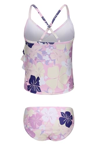 Image of Girls Tankini Swimsuits Two Piece Bathing Suit Hawaiian Ruffle Swimwear Set for Kids Girls 3-16 Years