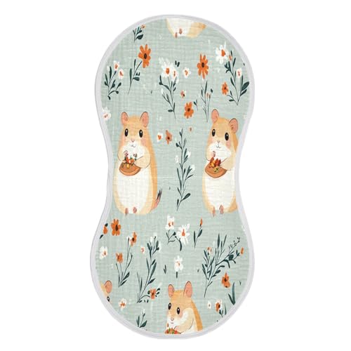 Doodle Cute Hamster Burp Cloths Unisex Cotton Burp Cloths Absorbent and Non-Seeping Suitable for Babies, Toddlers, Newborns