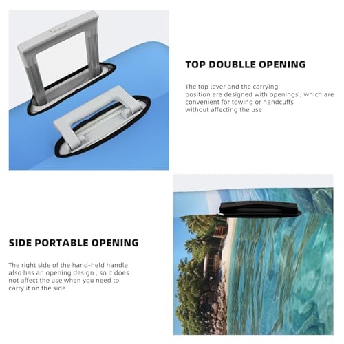 Fiji Island and Clear Sea Travel Luggage Cover Elastic Washable Suitcase Cover Protector Fashion Stretch Baggage Covers Dustproof Suitcase Sleeve Fits 18-32 inch luggage Medium4