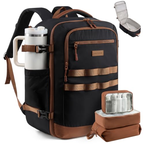 Image of LOVEVOOK 40L Travel Backpack for Women Men, Carry on Backpack for Airplanes | Airline Approved Personal Item Travel Bag Fit 17 Inch Laptop, Waterproof Travel Essentials Weekender Bag with 3 Packing Cubes