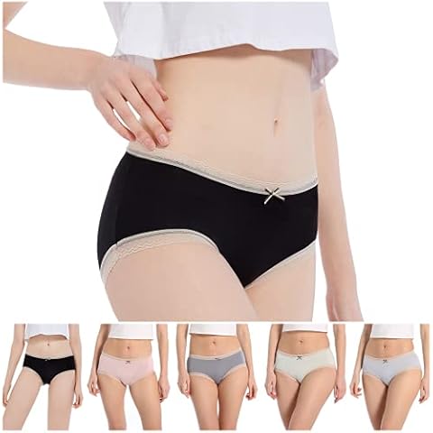 ROSEWARD Incredible Soft Cute Teen Underwear for Women Modal Cotton Panties Girls Hipster Briefs Lace Bikini Organic Soft (S, s) Cover