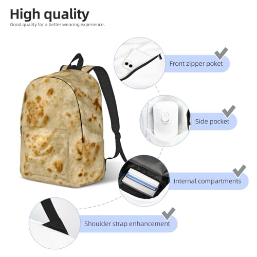 Burritos, Giant Tortilla Casual Canvas Daypack – Durable Polyester Backpack For Travel, Work & Outdoor Use4