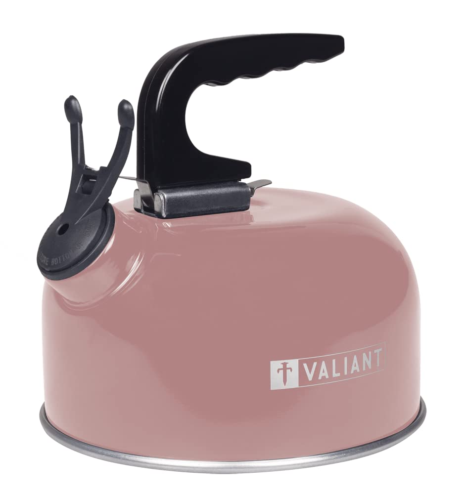 Valiant 1L Portable Camping Whistling Kettle - Pink