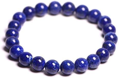 Vista 7 de Handmade Lapis Lazuli Bracelet - Gemstone Bracelet - Bead Stretch Bracelet - Friendship Bracelet - Blue Stone Focus Bracelet (8mm)