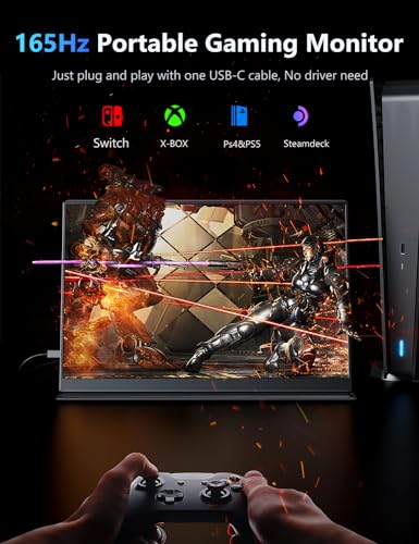 Image of MAGICRAVEN Portable Gaming Monitor, USB-C HDMI Laptop Screen Extender, Second Display for Console with Built-in Speakers, Works with PS5, Xbox, Switch, Ideal for Travel Home Office - 16.1 inch