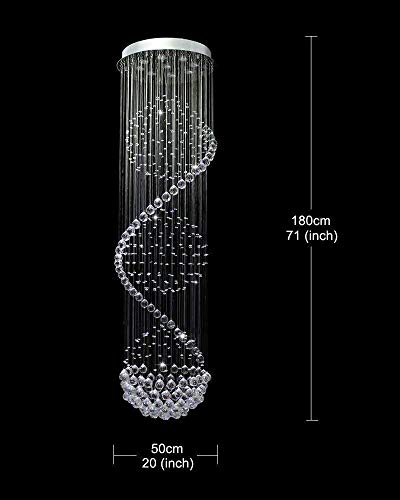 Crystal Chandeliers Modern Spectacular Spiral Sphere Raindrop Chandelier K9 Crystal Ceiling Light Fixture For Living Room Hotel Hallway Foyer Entryway Staircase Chandelier Romantic Deco 20 Inch X 71 Inch Of Crystop #TOP1
