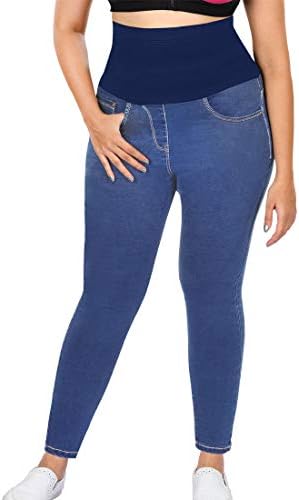 dermawear Women's Stretchable High Waist Regular Fit Shapewear Denim Jeans (44 Cobalt Blue)
