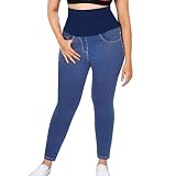 dermawear Women's Stretchable High Waist Regular Fit Shapewear Denim Jeans (44 Cobalt Blue)