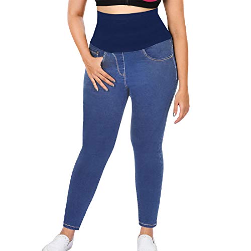 Dermawear Women's Stretchable High Waist Regular Fit Shapewear Denim Jeans (44 Cobalt Blue) #TOP15