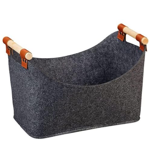 Pqahffowr Cesto per legno pieghevole, grande capacità, 57 l, porta legno all'angolo del , borsa per legna da ardere, giornali, vestiti