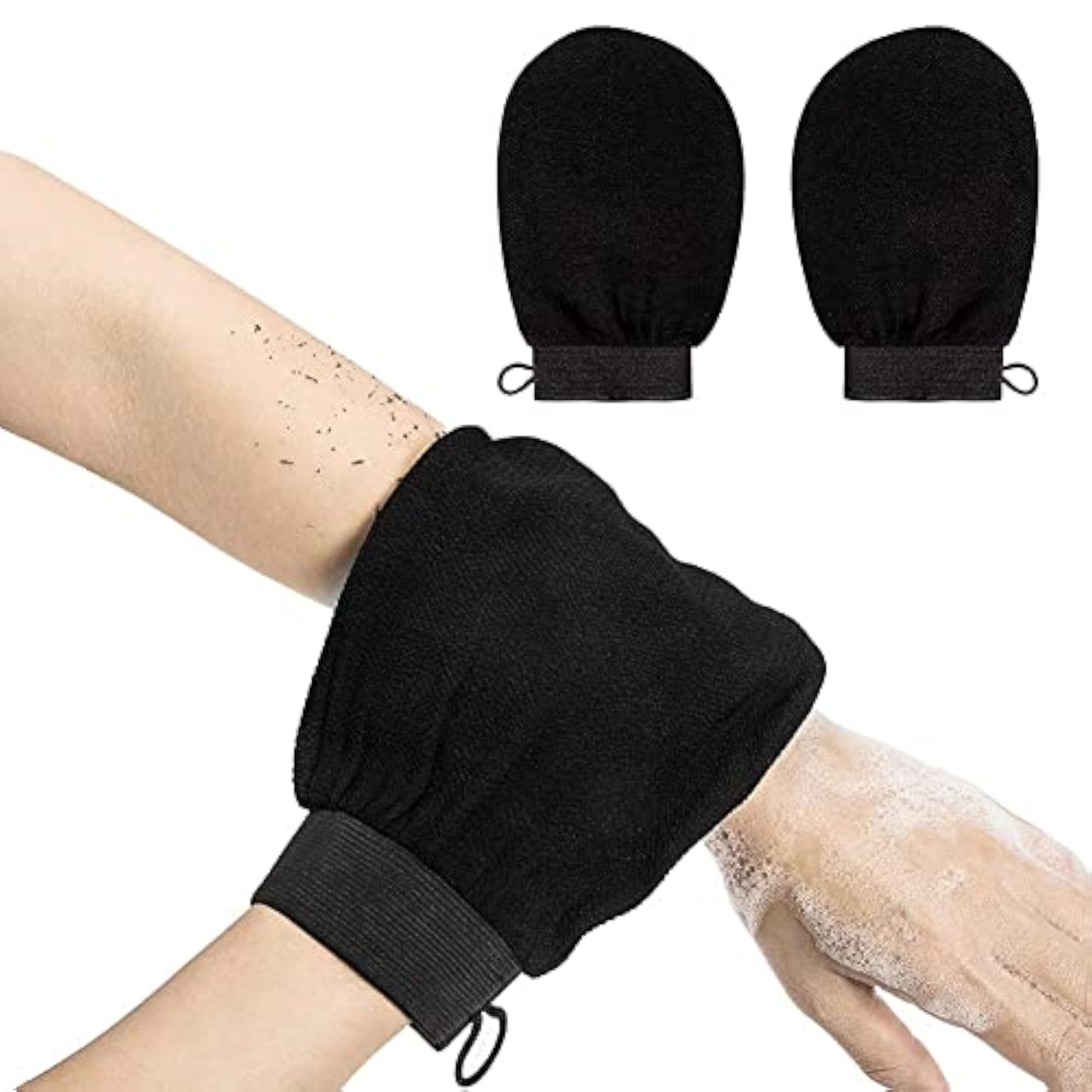 Natural Stone Jade Roller & Gua Sha Stone with Exfoliating Gloves