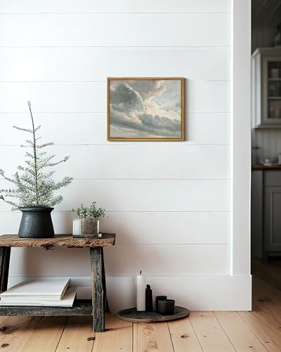 image for InSimSea Framed Canvas Wall Art Vintage Decor, Study of Clouds Oil Pai