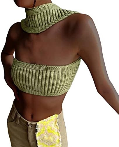 Women Y2k Open Front Tube Tops Off Shoulder Stretchy Crop Top Sleeveless Open Back Tube Top Casual Fashion Outfit