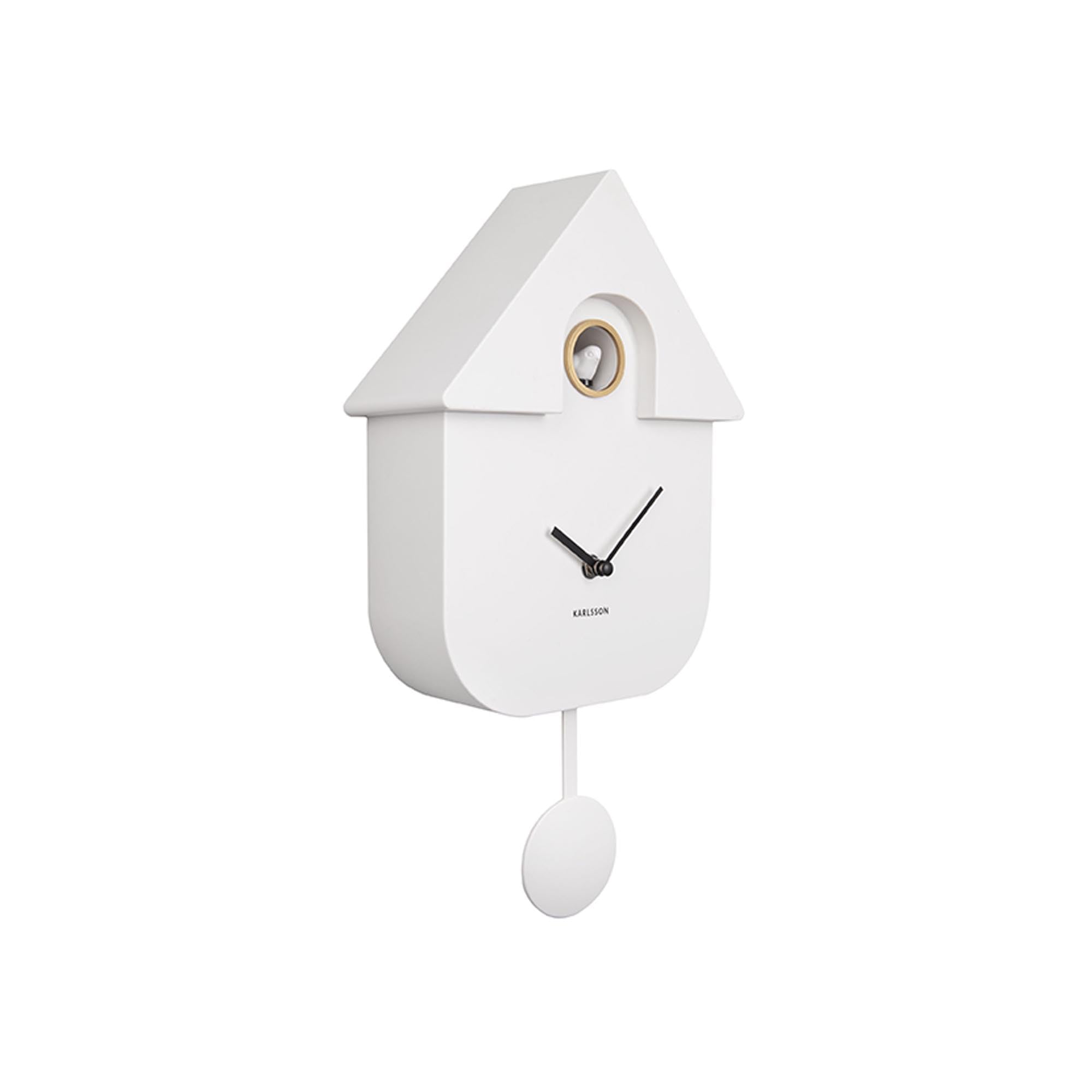 Karlsson Blanc Wall Clock Modern Cuckoo Abs