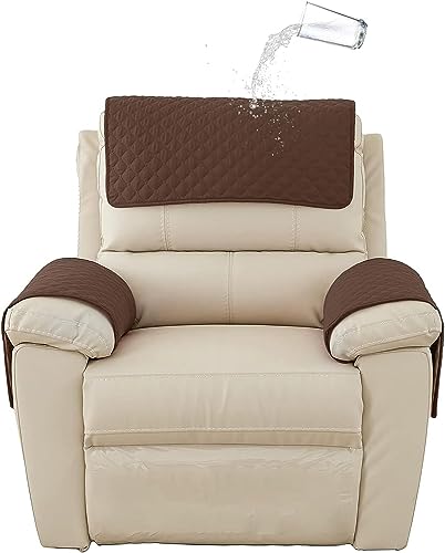 防水手すりソファーカバー、滑り止めヘッドレストソファーカバー、背もたれカバー、手すり椅子カバー、キルティング家具保護カバー、ペットソファーソファーに適している (Color : #10, Size : 1 Seat/3 Piece Set)