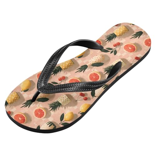 Flip Flop Sandals Poster Fruits Print for Women Men Beach Outdoor XS2