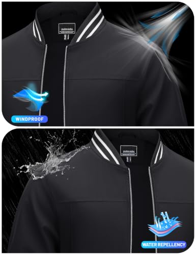 Image of TACVASEN Mens Jacket Bomber Lightweight Windproof Coat for Daily Wear