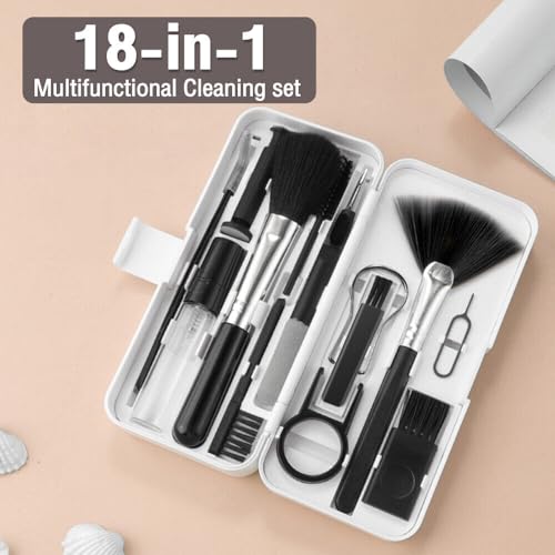 Image of UCRAVO 18 in 1 Electronic Cleaner Kit, Portable Professional Keyboard Laptop Cleaner Tools with Brush, Multifunctional Computer Cleaner Set Compact Design for Earbud /Laptop /Phone /Screen /Camera