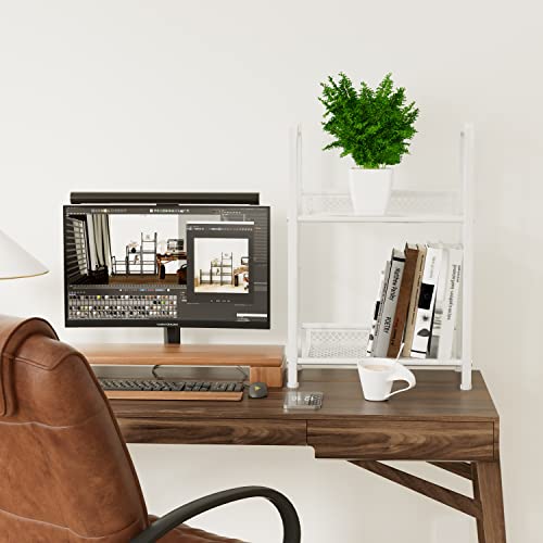 Azheruol Bookshelf Storage Shelf Bookcase Freestanding Storage Stand For Living Room, Bedroom, Kitchen, Rust Resistance Easy Assembly Free Combination Multi-Functional Organizer (2 Tiers, White) #TOP3