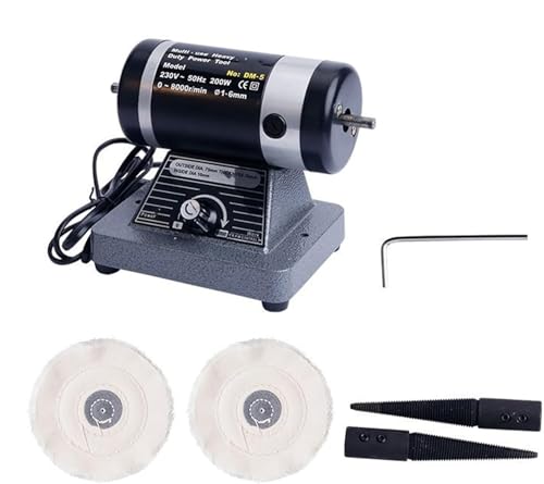 BOOZXCV Pulidora de Torno de Banco, máquina pulidora de Rueda de Tela de Escritorio de 180W con máquina Potente, regulación de Velocidad Continua de 0-8000rpm
