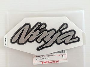Image of Brand NEW Genuine Original Kawasaki Ninja Fuel Tank Sticker Decal Silver / Black / Grey