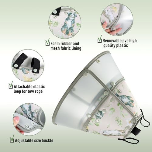 Image of Soft Dog Cone Collar for Large Medium Small Dogs After Surgery, Adjustable Pet Recovery E-Collar, Brown XLarge