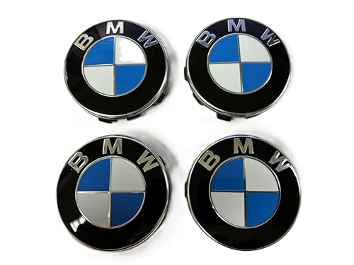 Set of 4 BMW Wheel Center Cap with Chrome Ring 56mm 36136850834