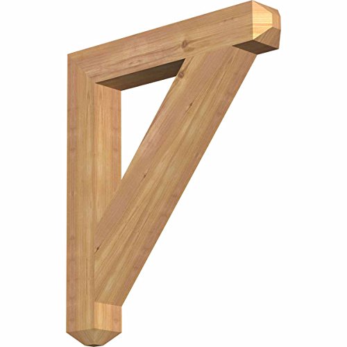 Ekena Millwork BKT04X24X28TRA04SWR Traditional Craftsman Smooth Bracket, 3.5" Width x 24" Depth x 28" Height, Western Red Cedar