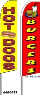 Two Hot Dogs & Burgers Feather Banner Flags (Complete Kits) #TOP23