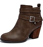Luoika Women's Wide Width Ankle Boots, Mide Heel Extra Wide Winter Boots.