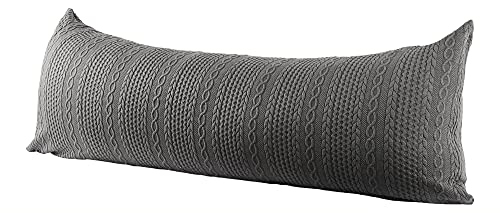 Yaertun Super Soft Body Pillow Cover/Pillowcases 21"X54" With Hidden Zipper Closure (Grey, Body Pillow Cover 21"X54") #TOP1