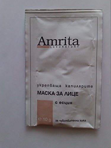 Capillary Strengthening Face Mask with Wild Chestnut Extract from AMRITA Laboratory Pack of 6 sachets x 10 ml / 0.33 Fl. Oz. - 60 ml / 2.0 Fl.Oz.