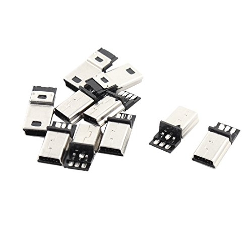 uxcell 10 PCS Mini USB 5 Pin B Male Connector Port Solder Replacement